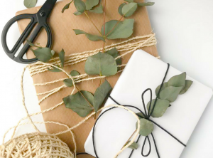 Eucalyptus is a great way to decorate wrapped gifts