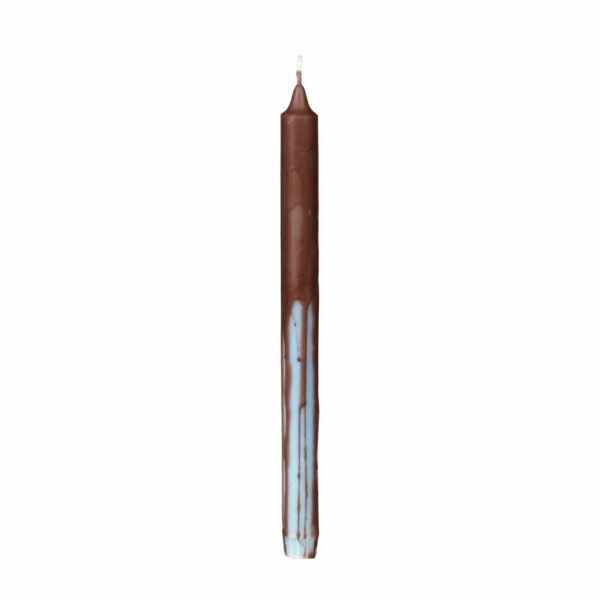 Kaars Drip Overdripped Coffeebrown Blue – Set van 2