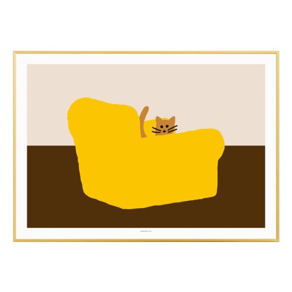warmgrey tail poster print armchair yellow 30x40 tykky