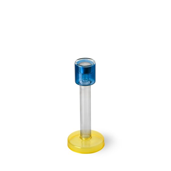 kandelaar candle holder bole large blue yellow