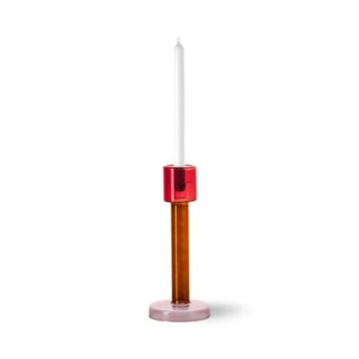 kandelaar candle holder bole large red pink