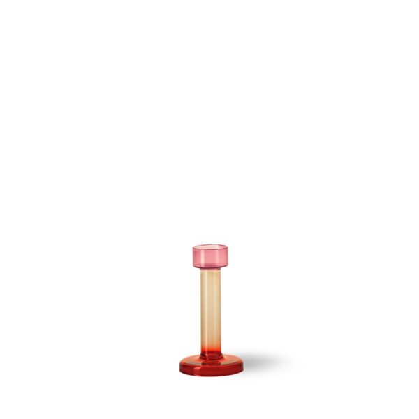 kandelaar candle holder bole medium pink red