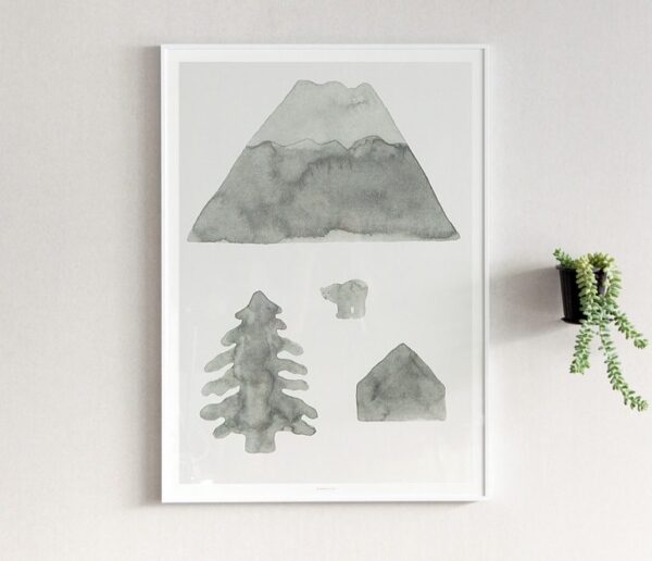 warmgrey tail poster print north 50x70 tykky