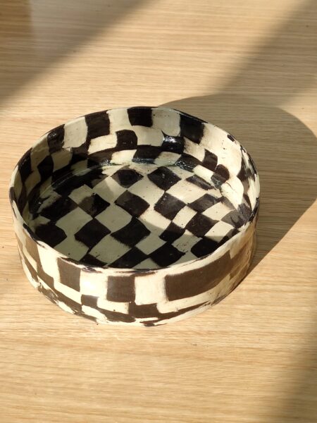 schaal blokjes bowl checkered zwart wit black off white the clay shaper tykky
