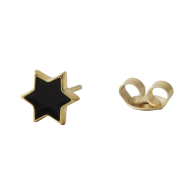 Design Letters Earring Stud Enamel Star gold black tykky sieraden online kopen